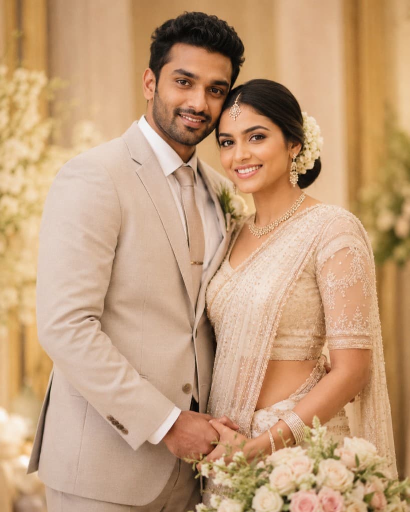 Nethmi and Kavindu smiling together