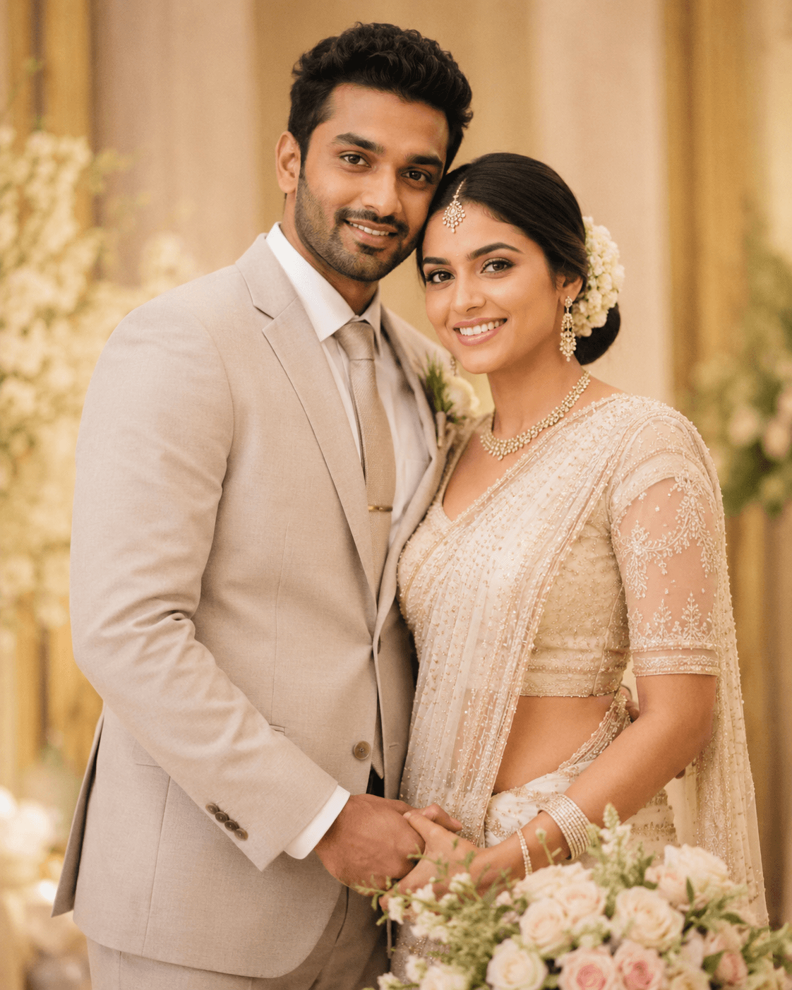 Nethmi and Kavindu smiling together